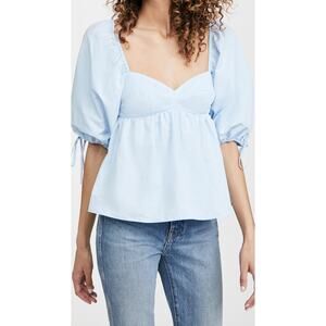 Amanda Uprichard 'Maxine' Blue Polyester Top Size S